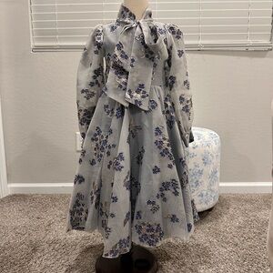 Floral Gray Kids Formal Dress